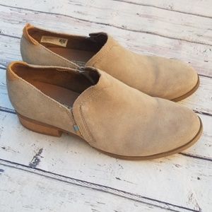 Toms Tan Suede Ankle Booties